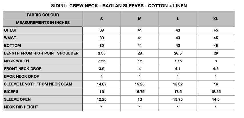 Crew Neck Raglan Sleeve